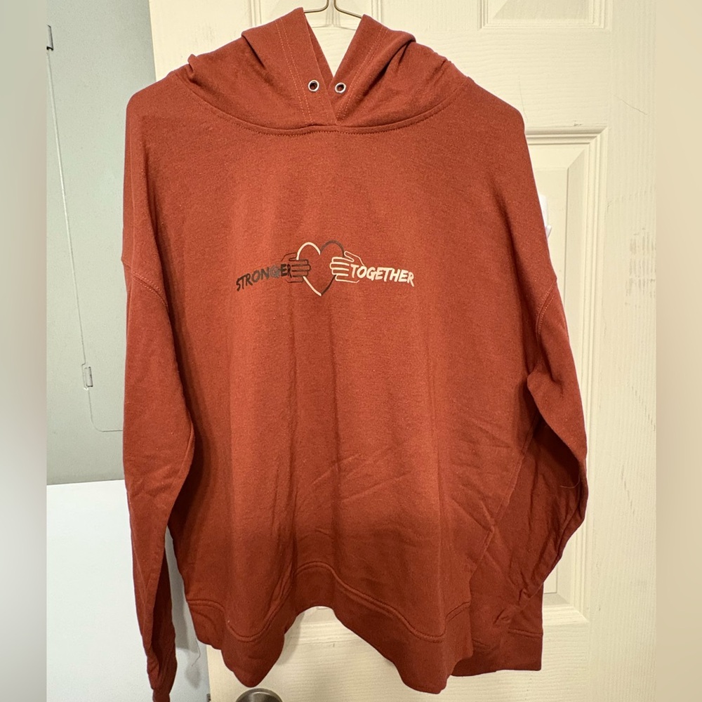 Unisex Rust Hoodie with Heart Design